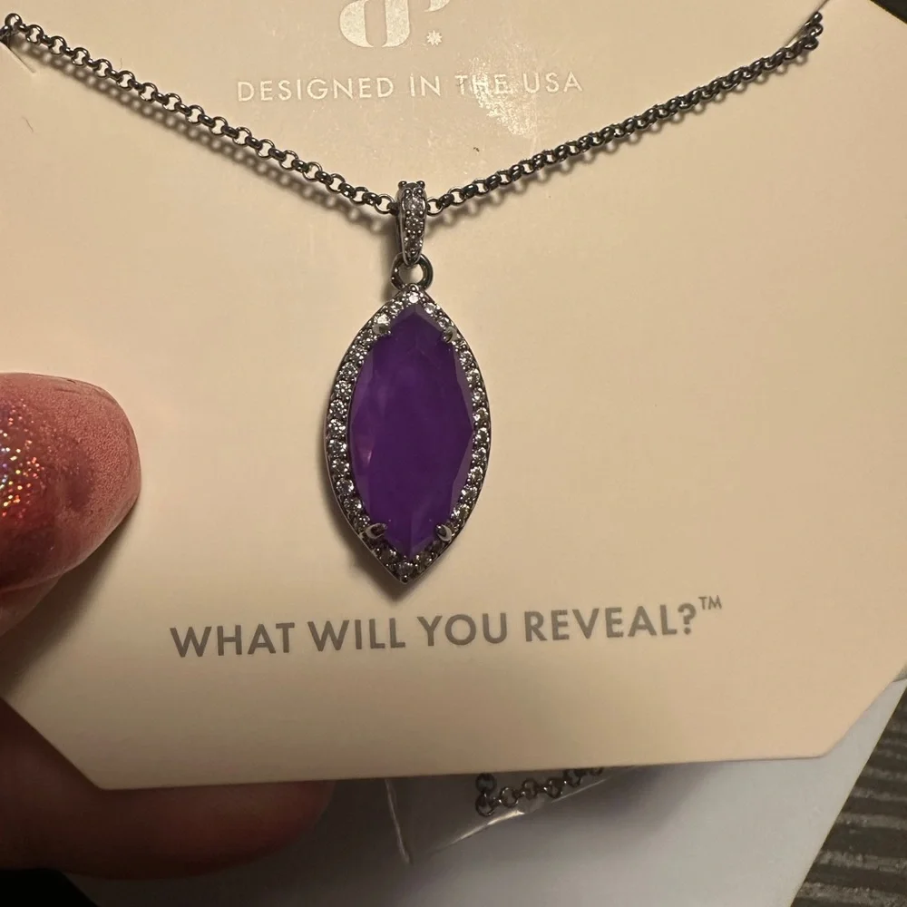 Bomb Party The Football Necklace Amethyst on Hematite - Picture 4 of 4